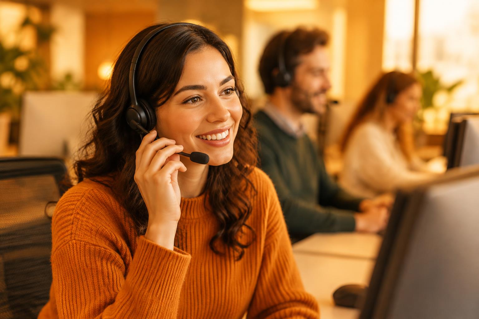 Teleoperadora de un contact center de la red de OSOIGO